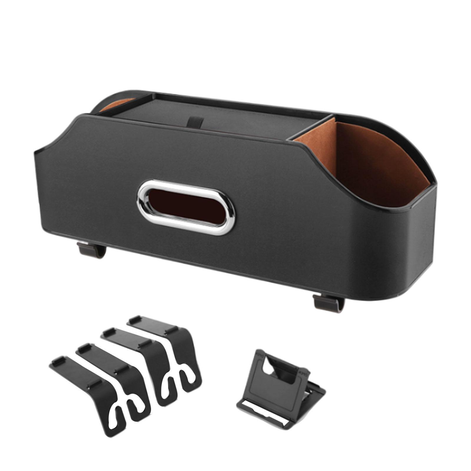 Car Seat Back Organizer Tissue Holder with Hooks Hanger Backseat Storage Box