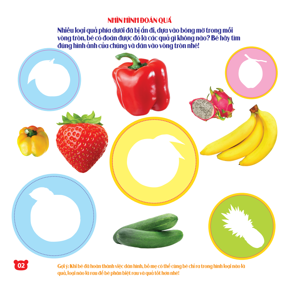Rèn Luyện Phát Triển Trí Óc Cho Trẻ - Bóc Dán Hình Thông Minh IQ-EQ-CQ - Rau, Củ, Quả