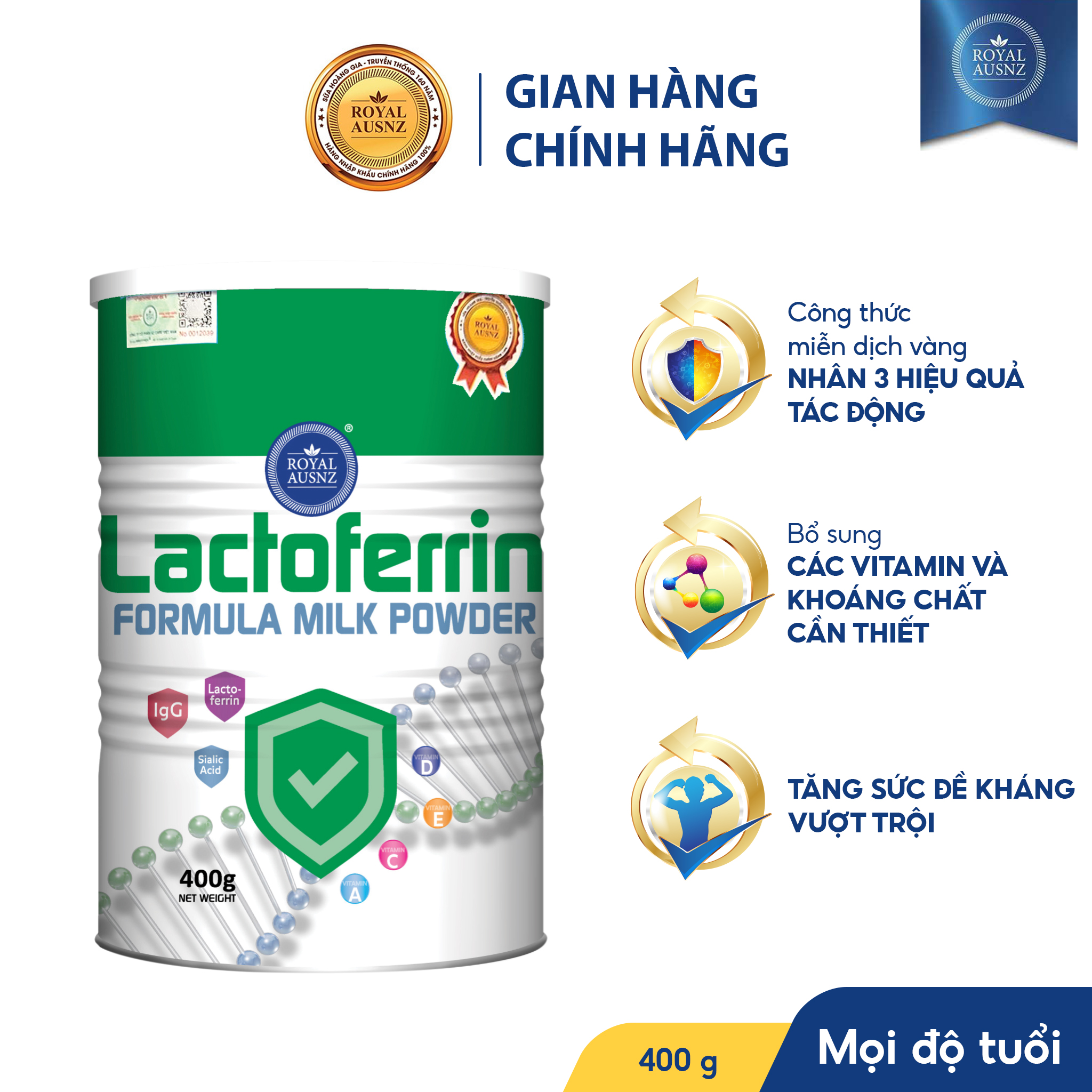 Lactoferrin formula milk powder tăng cường sức đề  kháng