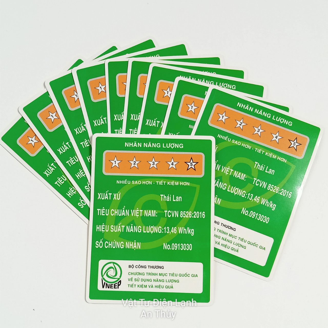 Combo 10 tem dán năng lượng Thái Lan to - Tem tiết kiệm năng lượng, Tem nhãn năng lượng, Tem trang trí máy lạnh tủ lạnh