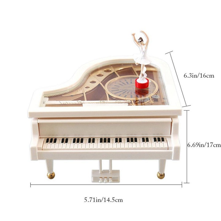 Hộp phát nhạc piano với vũ công múa bale