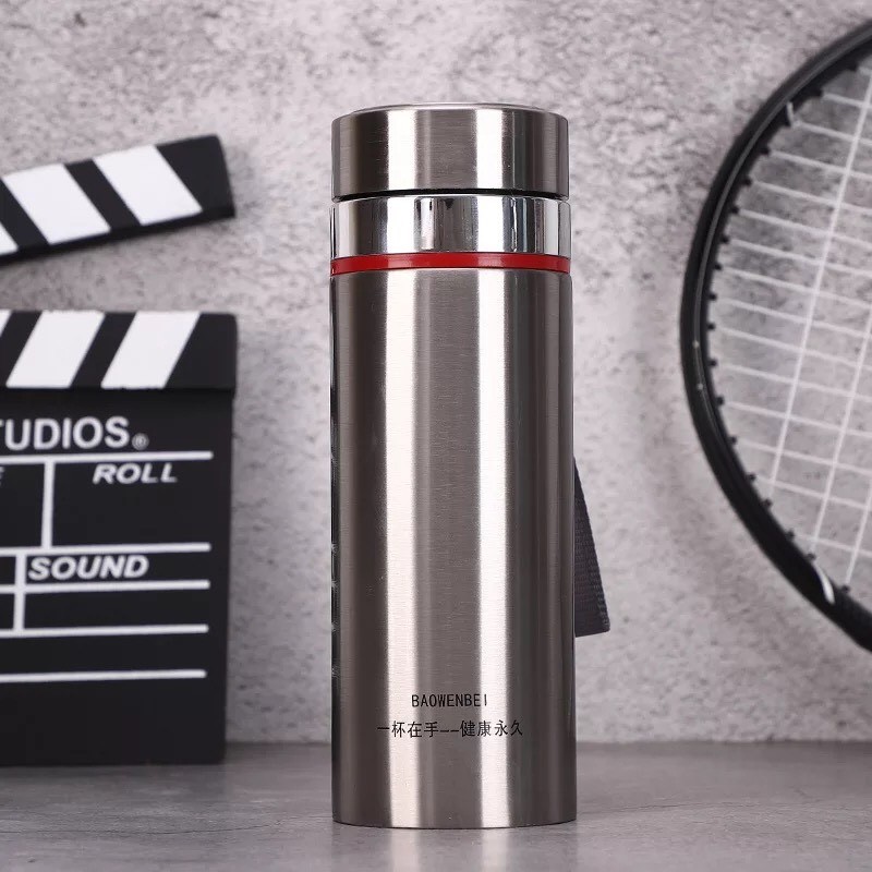 Bình giữ nhiệt cao cấp bằng inox không gỉ Water Cup 700ml, Tặng kèm gương mini xinh xắn