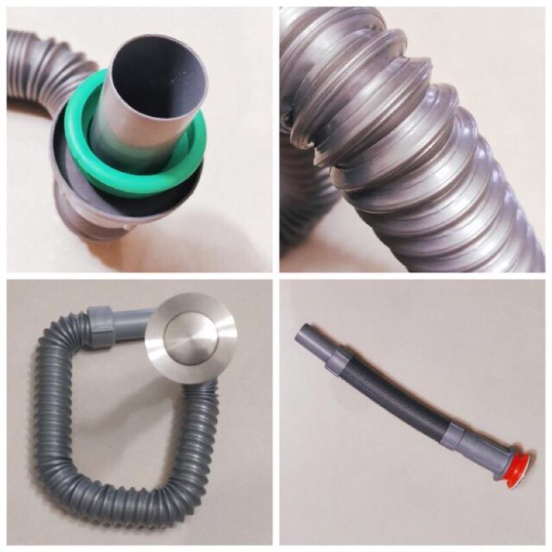 Bộ xả ruột gà nhấn , gạt trong bồn rửa tay .