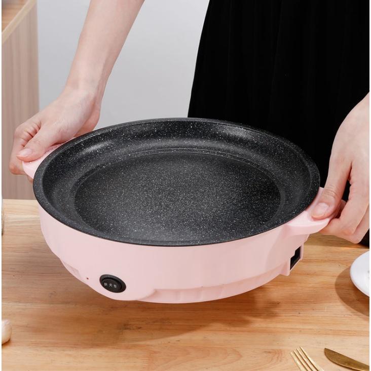 BẾP NƯỚNG ĐIỆN CHỐNG DÍNH , NƯỚNG THỊT BBQ HÀN QUỐC KHÔNG KHÓI LÒNG VÂN ĐÁ - CHẢO ĐIỆN CHIÊN RÁN THỨC ĂN ĐA NĂNG , BẾP N