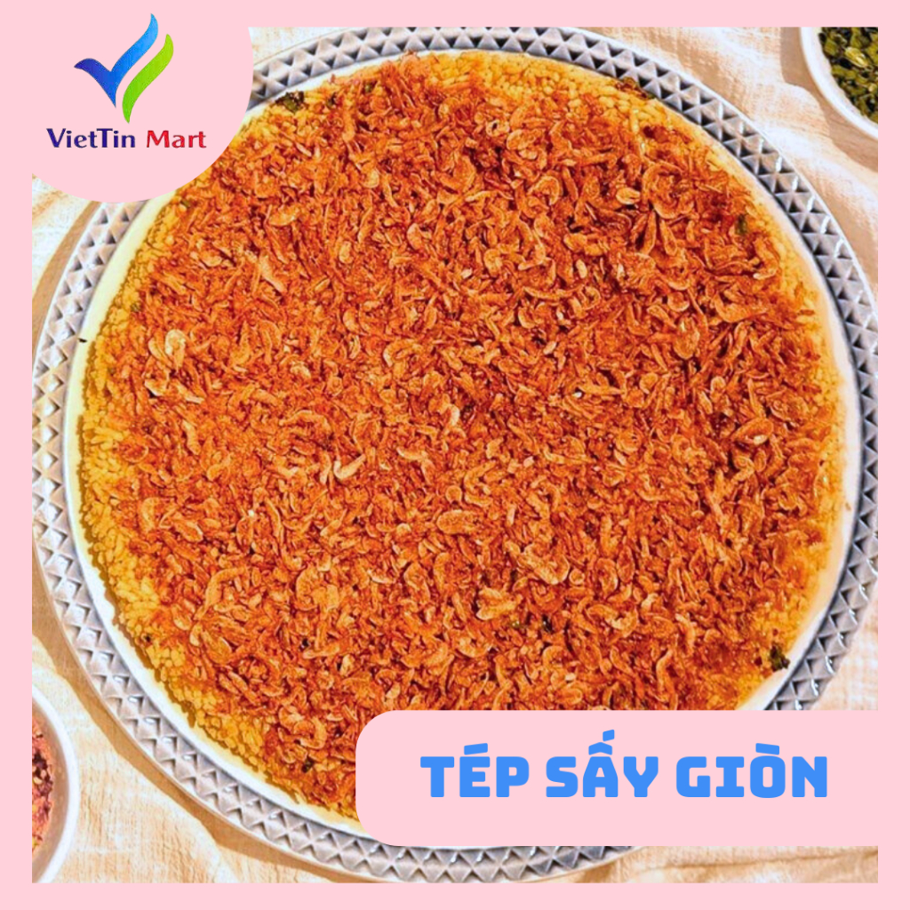 Tép sấy giòn (ruốc sấy giòn) tẩm gia vị Viettin Mart 500g