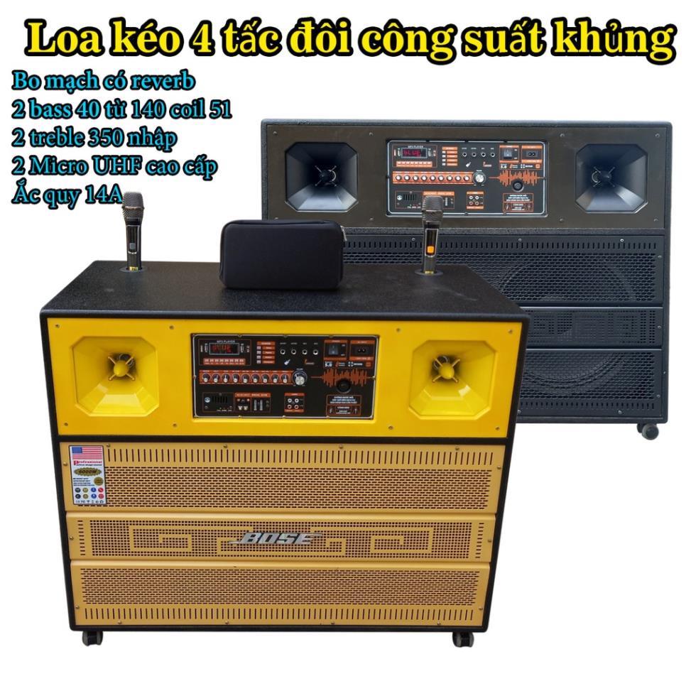 Loa kéo khủng bass 4 tấc đôi công suất cực mạnh, Loa kéo bình 4 tấc đôi