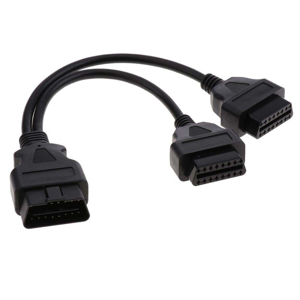 Chất Lượng Cao OBDII Bộ Chia Adapter 16 Pin Male To Dual Nữ Cáp Chữ Y