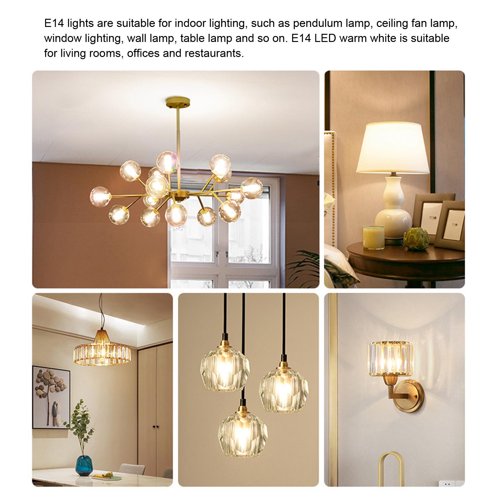5 Bóng đèn LED E14 cung cấp ánh sáng trắng ấm 3000K / 6000K. Chiếu sáng 360 độ Tiết kiệm năng lượng