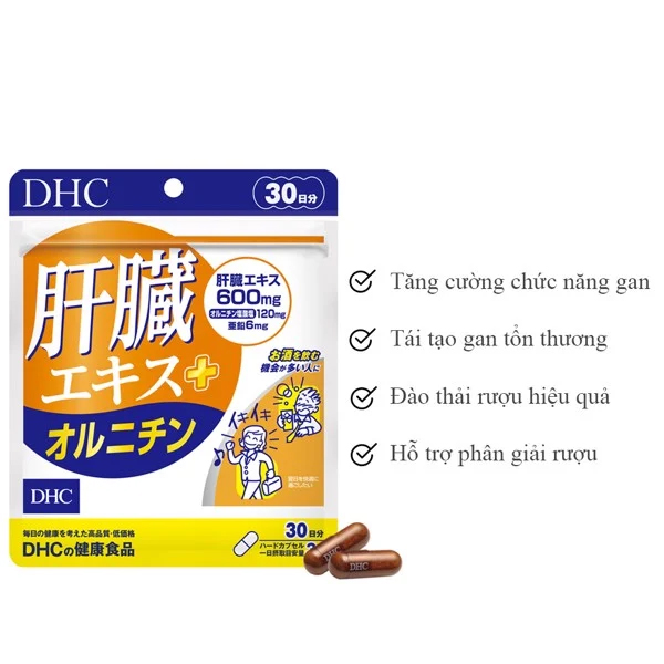 Viên uống tăng cường chức năng gan DHC Liver Essence + Ornithine 15/30 ngày