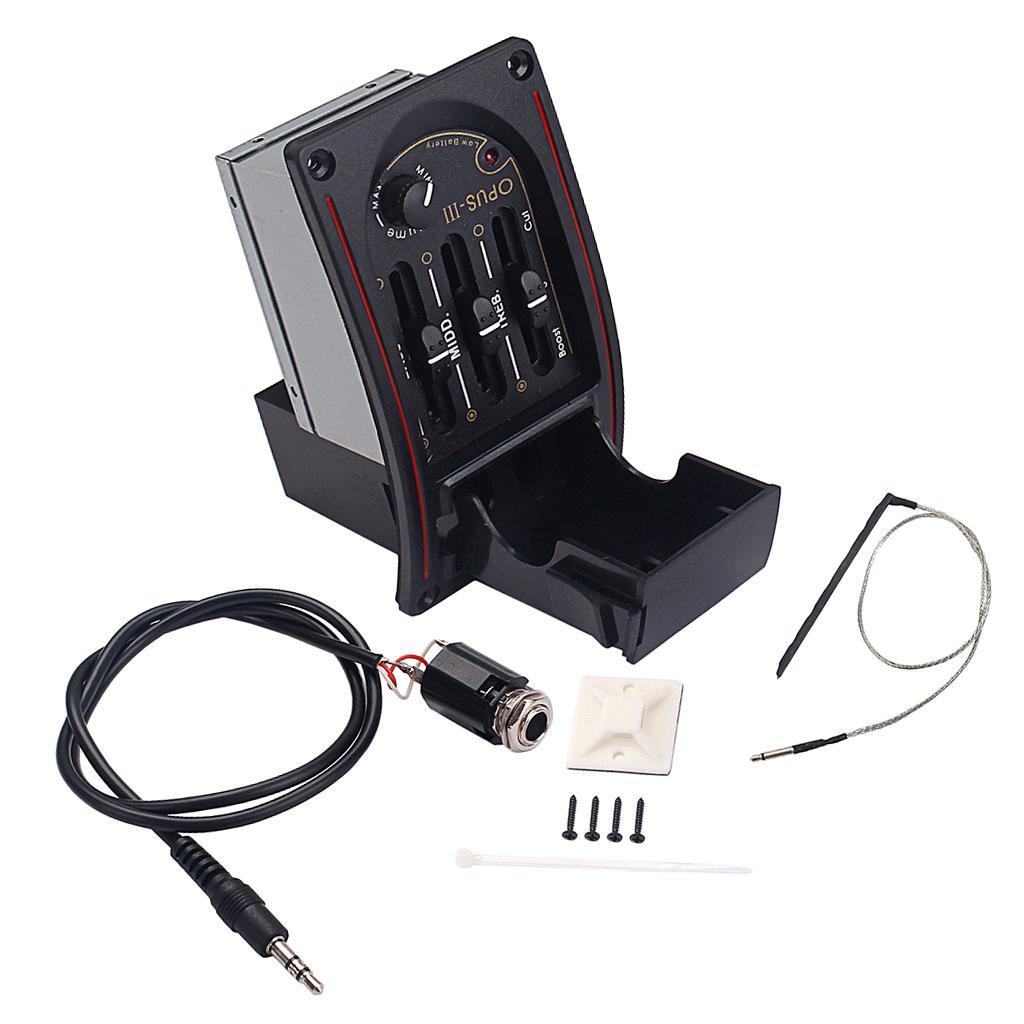 Acoustic Guitar 3 Bands Preamp Amplifier Equalizer EQ  Piezo with Pickup