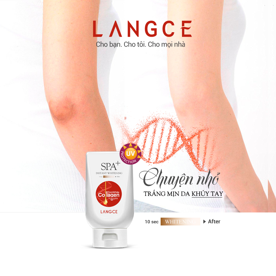 COLLAGEN TRẮNG DA SPA+ CHỐNG NẮNG GIỮ ẨM - LÀM ĐỀU SẮC DA 180ml LANGCE