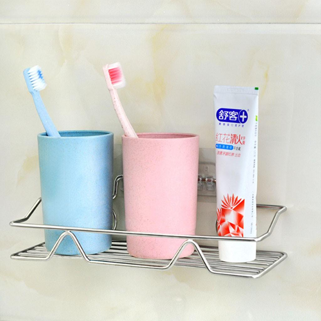 Kệ nhà tắm,kệ đựng mỹ phẩm đa năng INOX CHỮ NHẬT dán tường siêu chắc MÃ Inox N