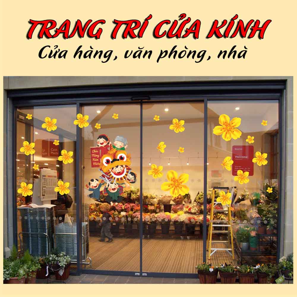 Sticker decal hình dán trang trí tết - Vui Đón Xuân Về