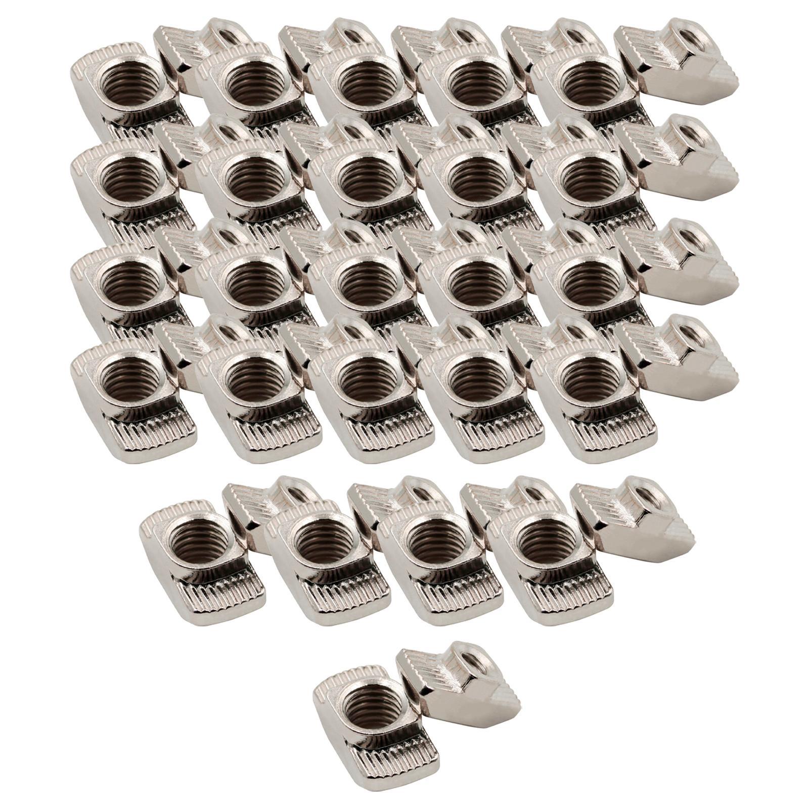50Pcs Carbon Steel T Nuts Assortment High Strength for Woodworking 20 Series