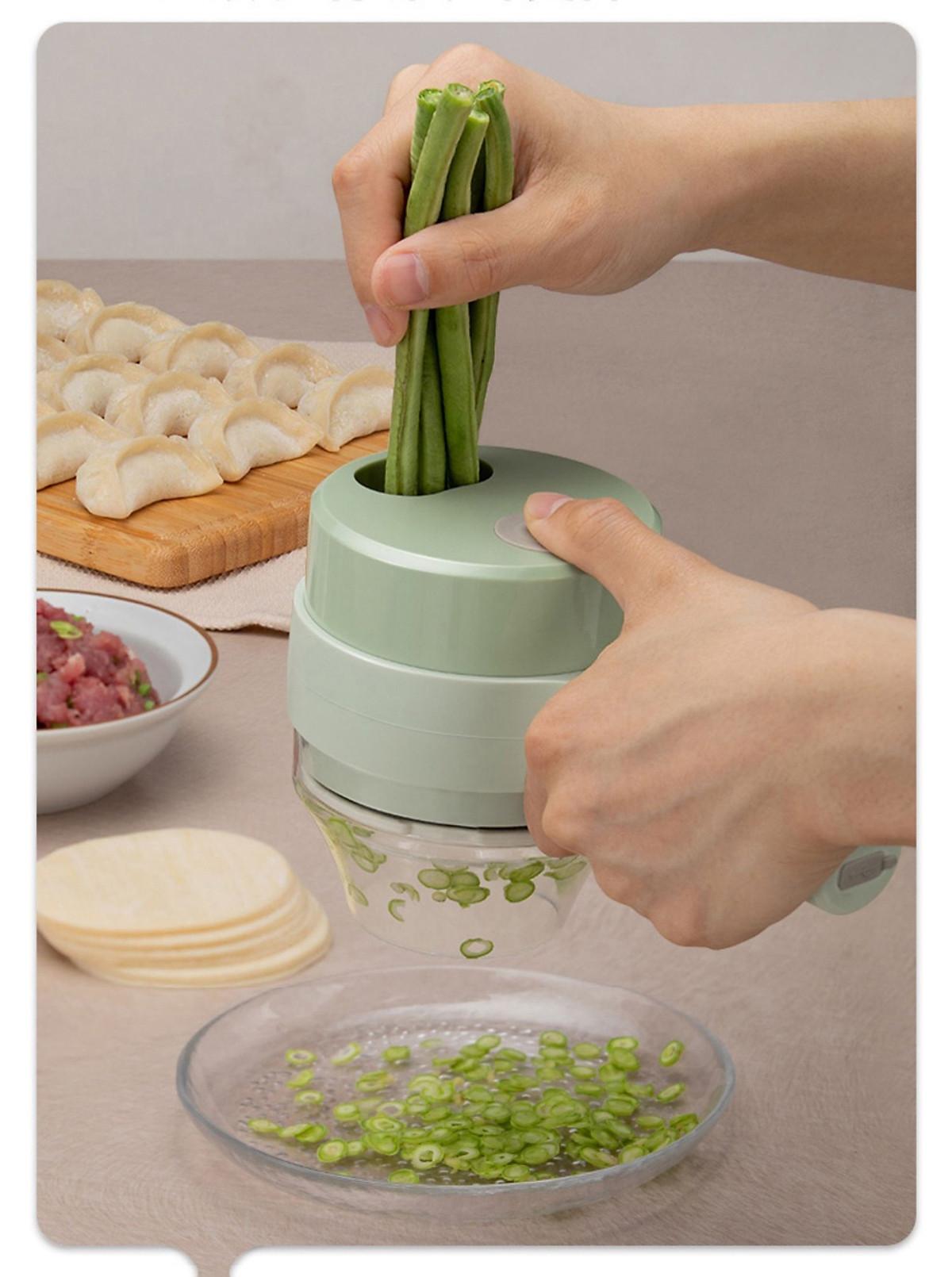 Máy xay mini cầm tay 3 trong 1 (máy xay nghiền tỏi ớt, rau củ, máy cắt sợi, Hàng Chính hãng