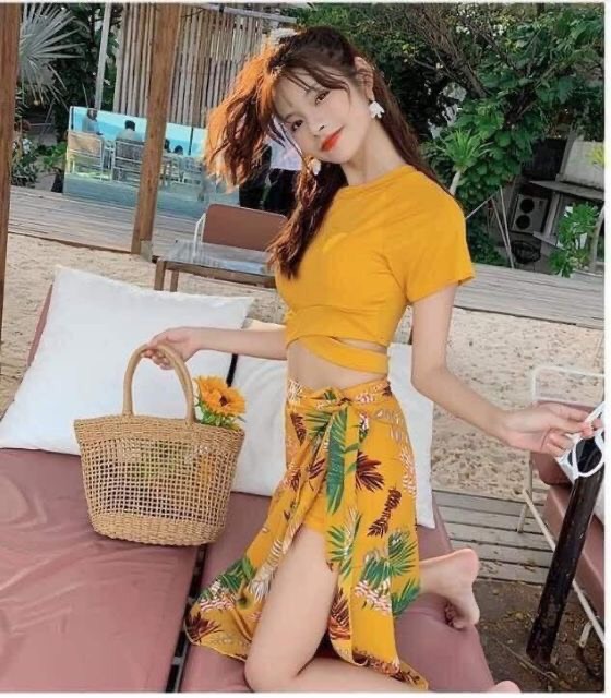 Bộ Đi Biển 3 Món Bikini Hàng Cao cấp quyến rũ đẹp lịch sự Dễ Mặc
