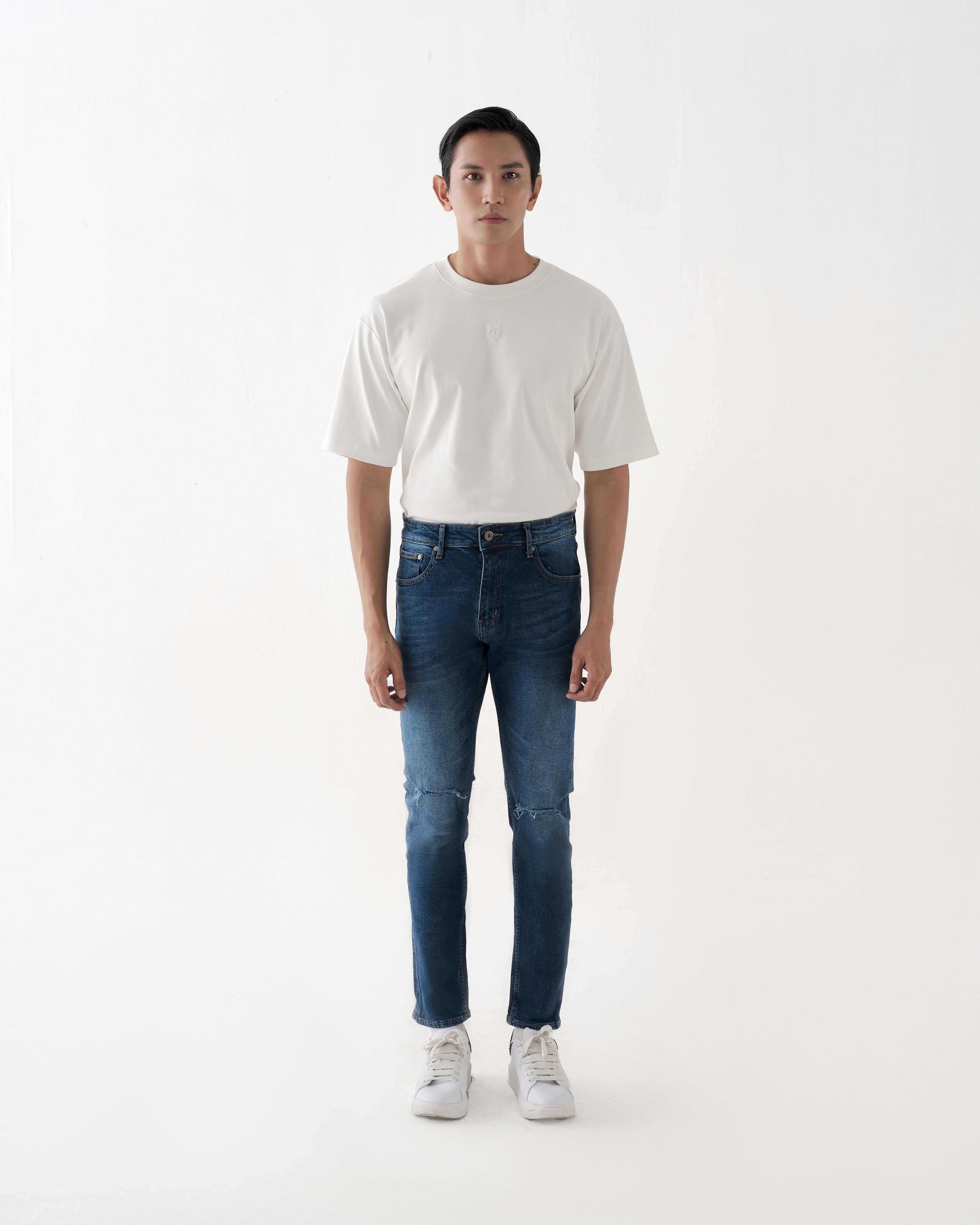 Quần jean nam xanh cao cấp MENFIT 0521 chất denim co giãn nhẹ 2 chiều, chuẩn form, thời trang