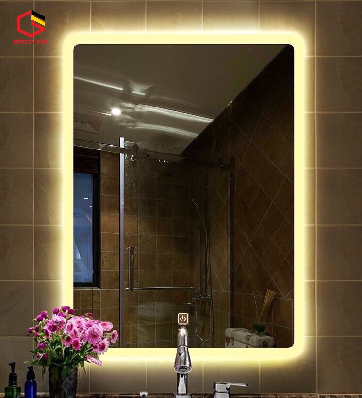 Gương cảm ứng Groves chữ nhật đứng Gcnud-D700x500 mm
