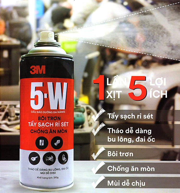 Chất Tấy Rửa, Bôi Trơn, Chống Rỉ Sét 3M 5 Way