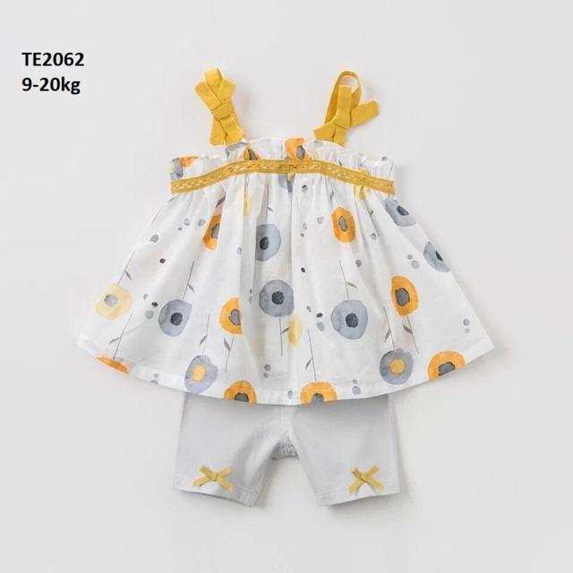 Váy nơ vàng 100% cotton