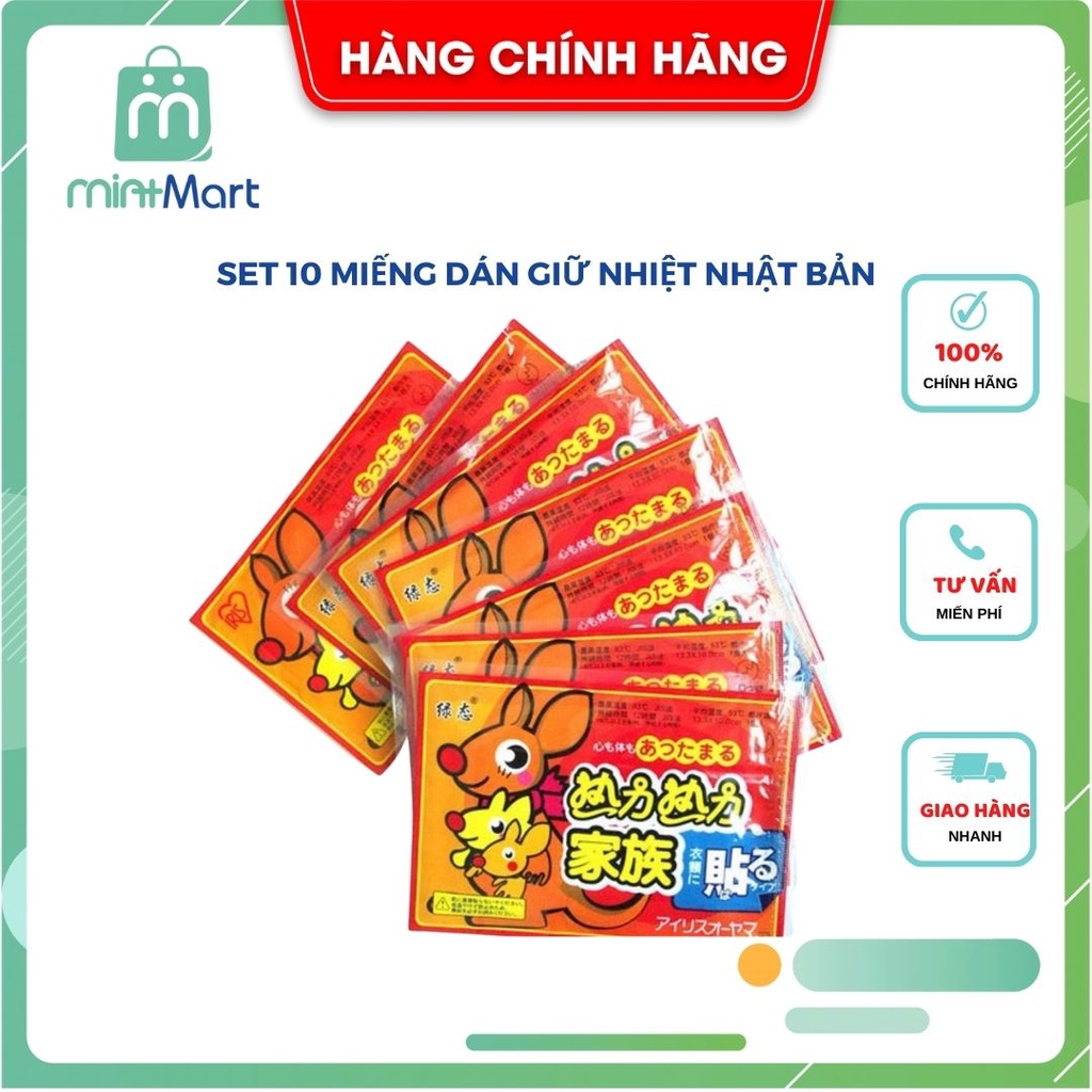 Miếng Dán Giữ Nhiệt Con Chuột Túi Set 10 Miếng