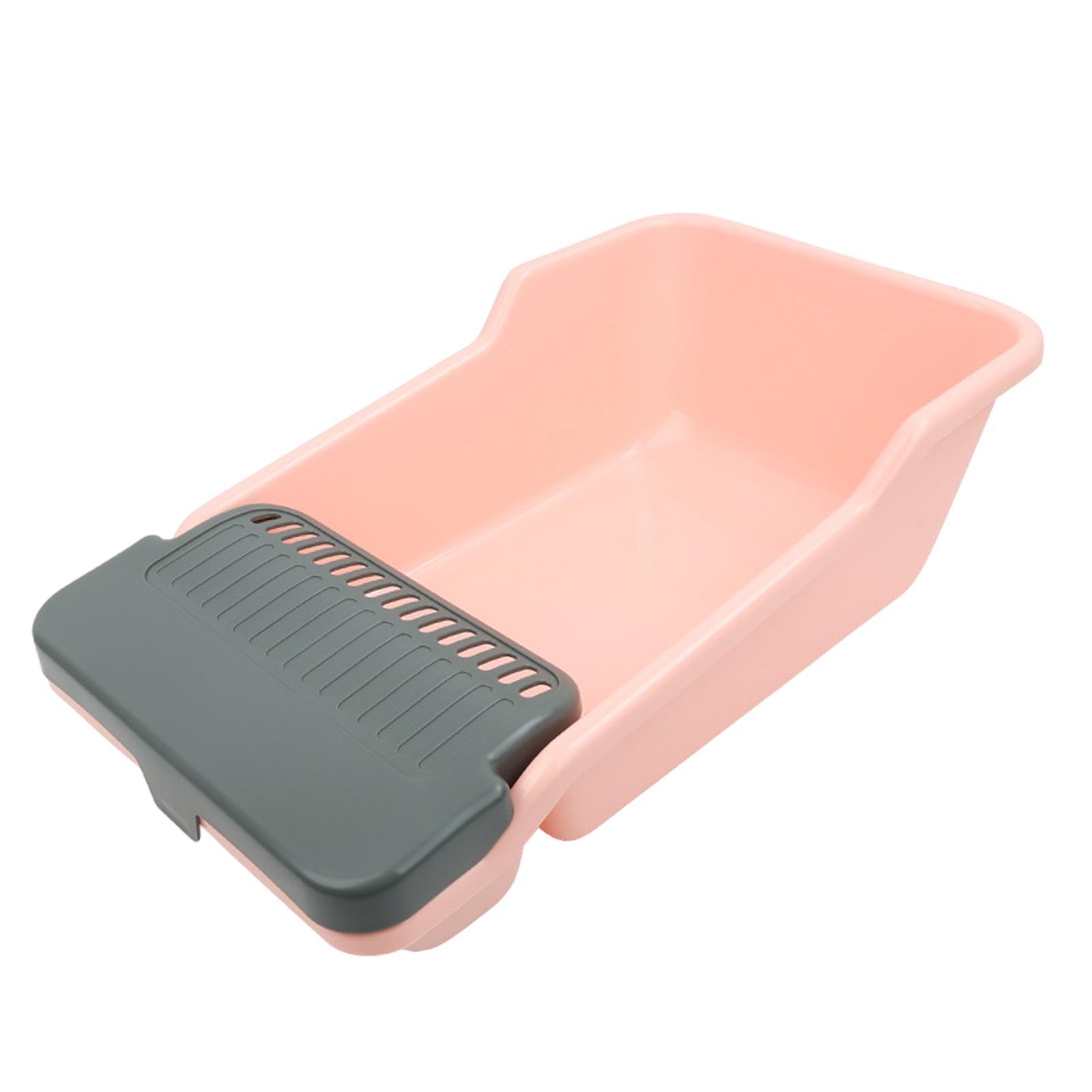 Cat Litter Box Kitten Litter Pan Cat Litter Basin Cat Potty Toilet Large Capacity Heighten Large Space Bedpan for Small Pets Pet Litter Tray