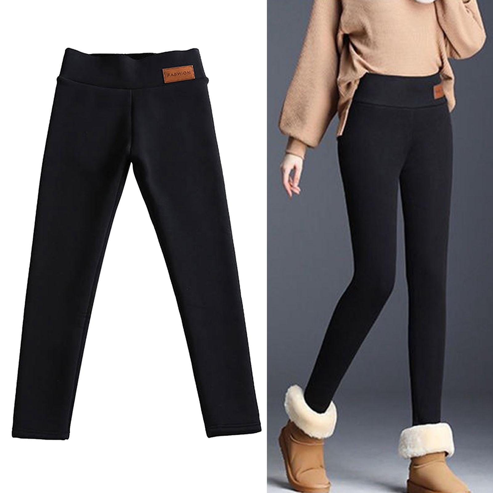 Women's Casual Fleece Lined Warm Leggings Thicken Pants Winter Warm S