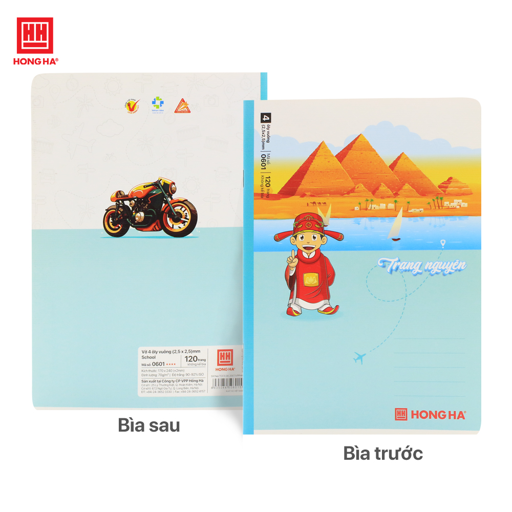Vở 4 ô ly 120 trang Hồng Hà School Trạng Nguyên định lượng 70gsm - 0601