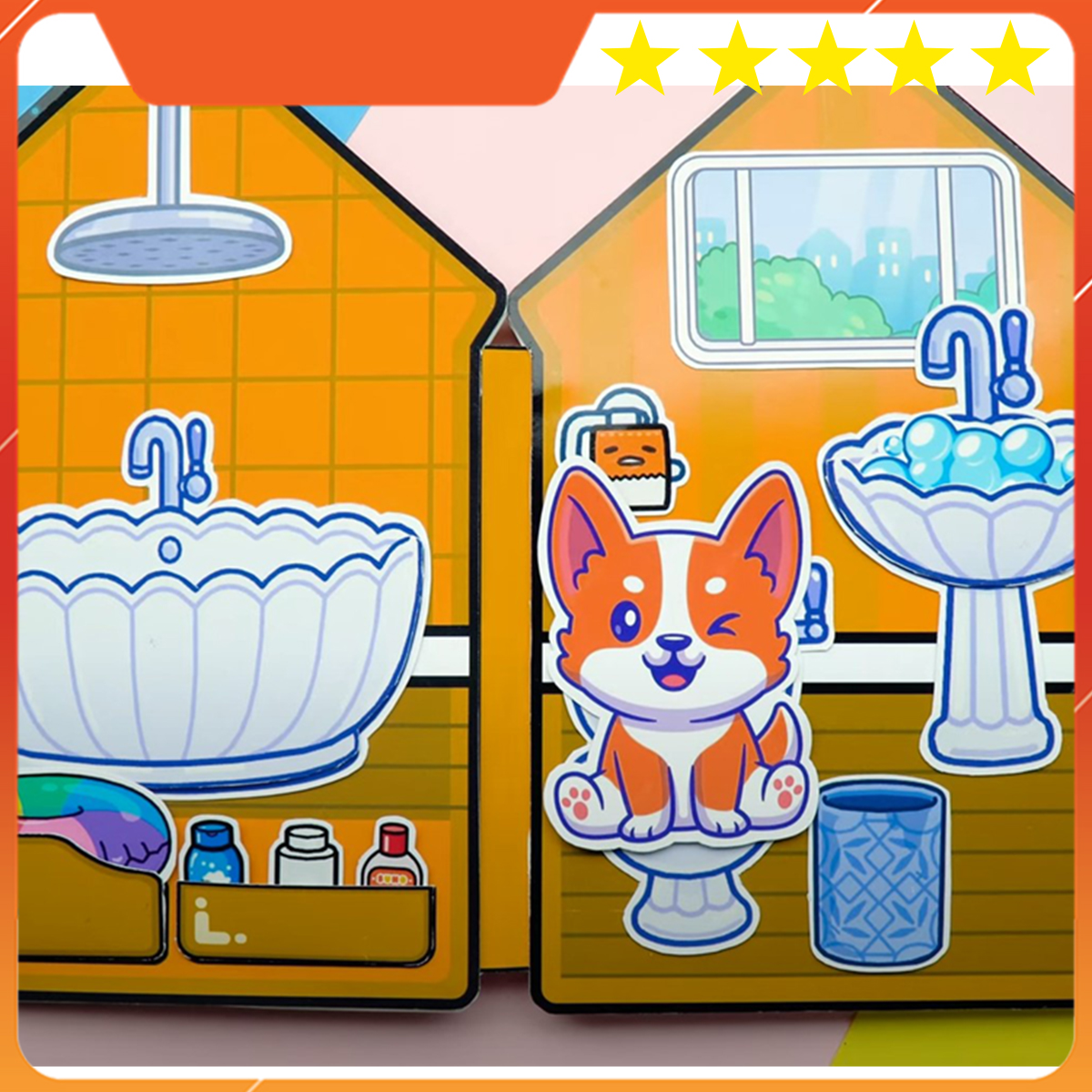 ĐỒ CHƠI NGÔI NHÀ BÚP BÊ GIẤY CẮT THỦ CÔNG DIY_paper MẪU TA00