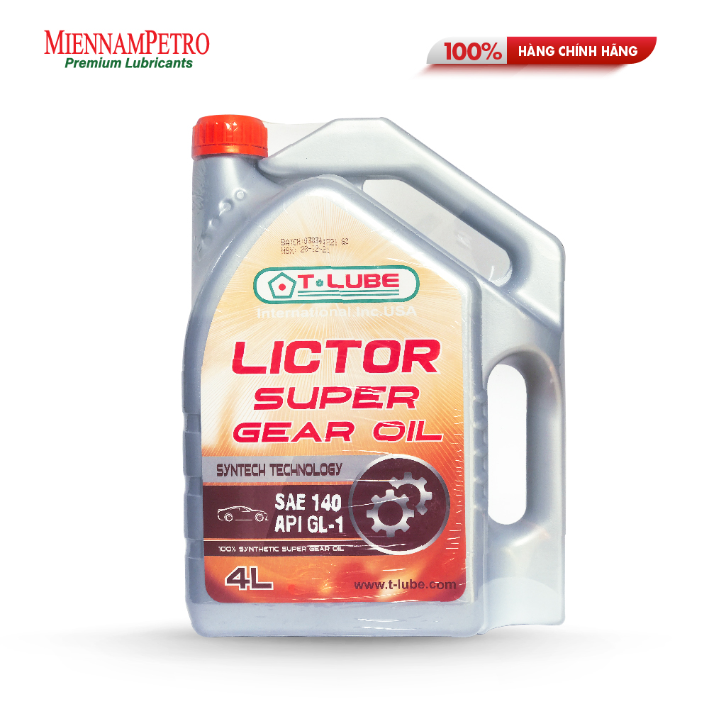 Dầu Nhớt Tlube Lictor Super Gear oil SAE 140 API GL-1 4L MiennamPetro Bảo Vệ Hộp Số Các Dòng Xe Ô Tô, Xe Bán Tải
