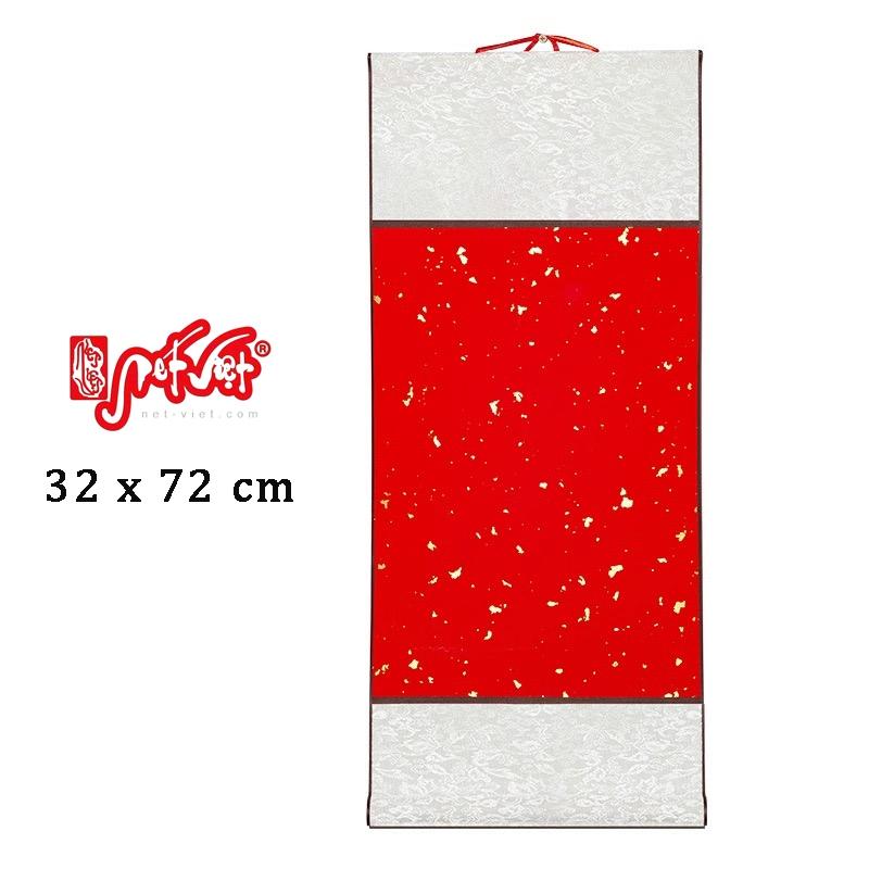Biểu lụa bồi giấy xuyến 32x75cm dùng viết thư pháp, vẽ tranh thuỷ mặc nhiều màu sắc
