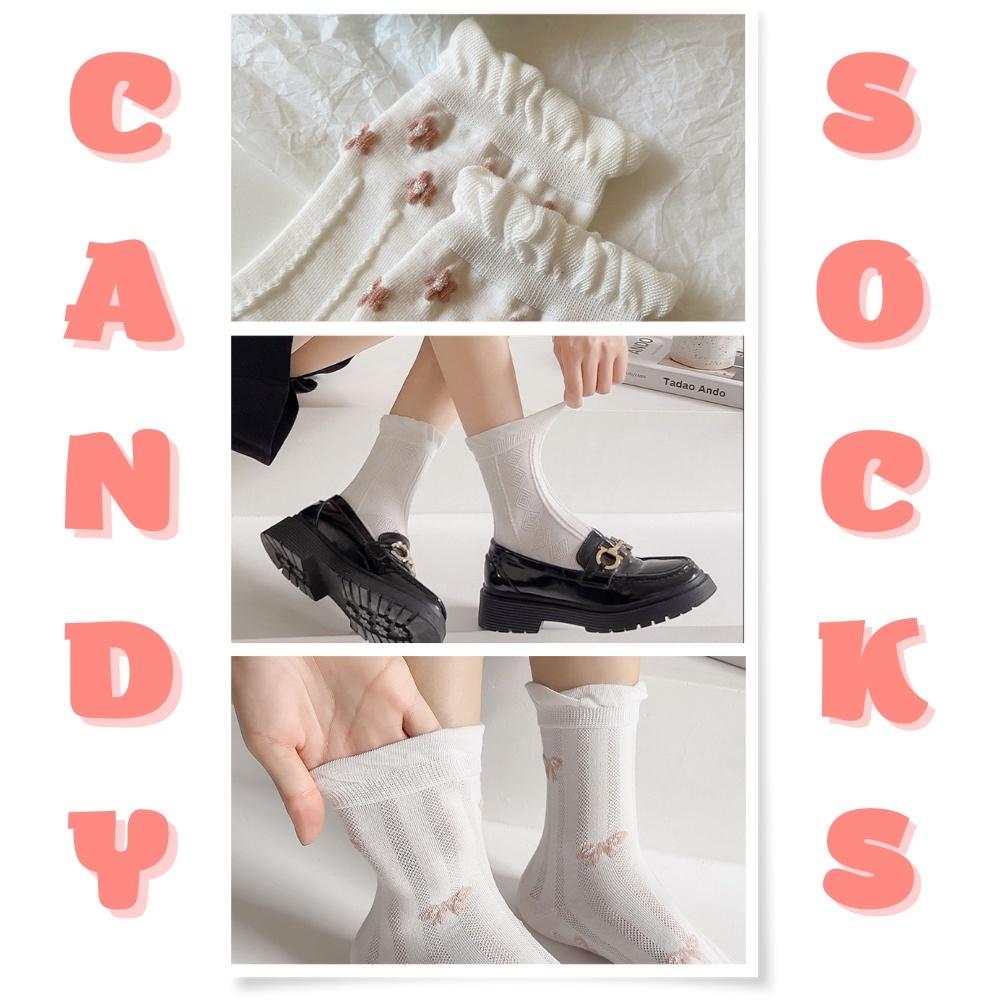 Tất nữ vớ nữ cổ trung, Set 5 đôi tất nữ phong cách Hàn Quốc, co dãn 4 chiều, chất liệu cotton Hàn cao cấp TN-145