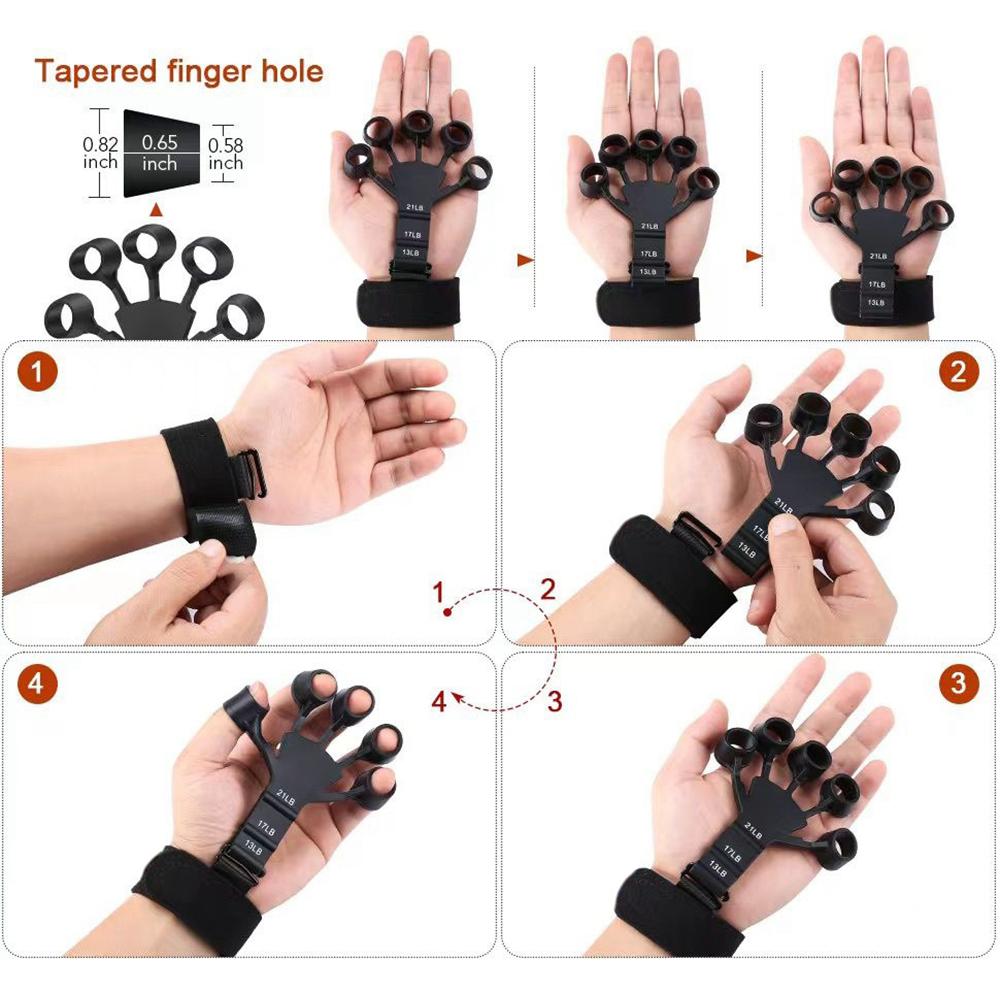 Ngón tay kẹp tay cầm tay có thể điều chỉnh ngón tay điều chỉnh ngón tay cho guitar flexion mở rộng mở rộng các công cụ vật lý Color: Gray