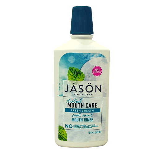 Nước súc miệng bảo vệ toàn diện bạc hà mát lạnh JASON TOTAL PROTECTION SEA SALT MOUTH RINSE COOL MINT