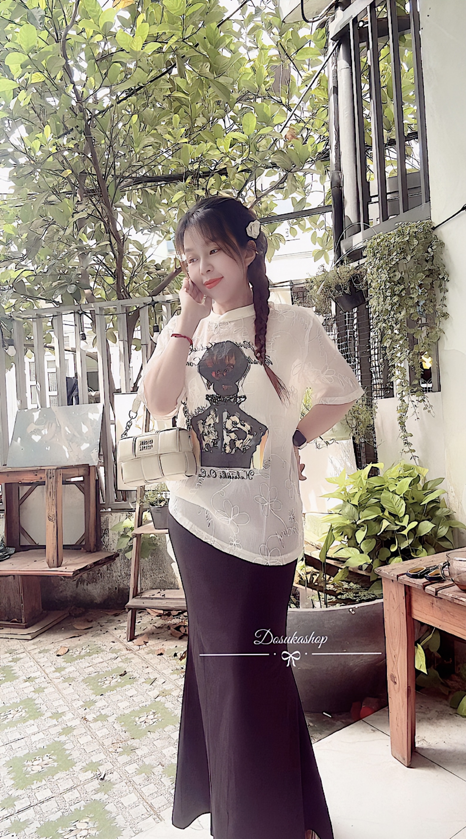 Set áo ren mỏng cô gái mix cv đuôi cá