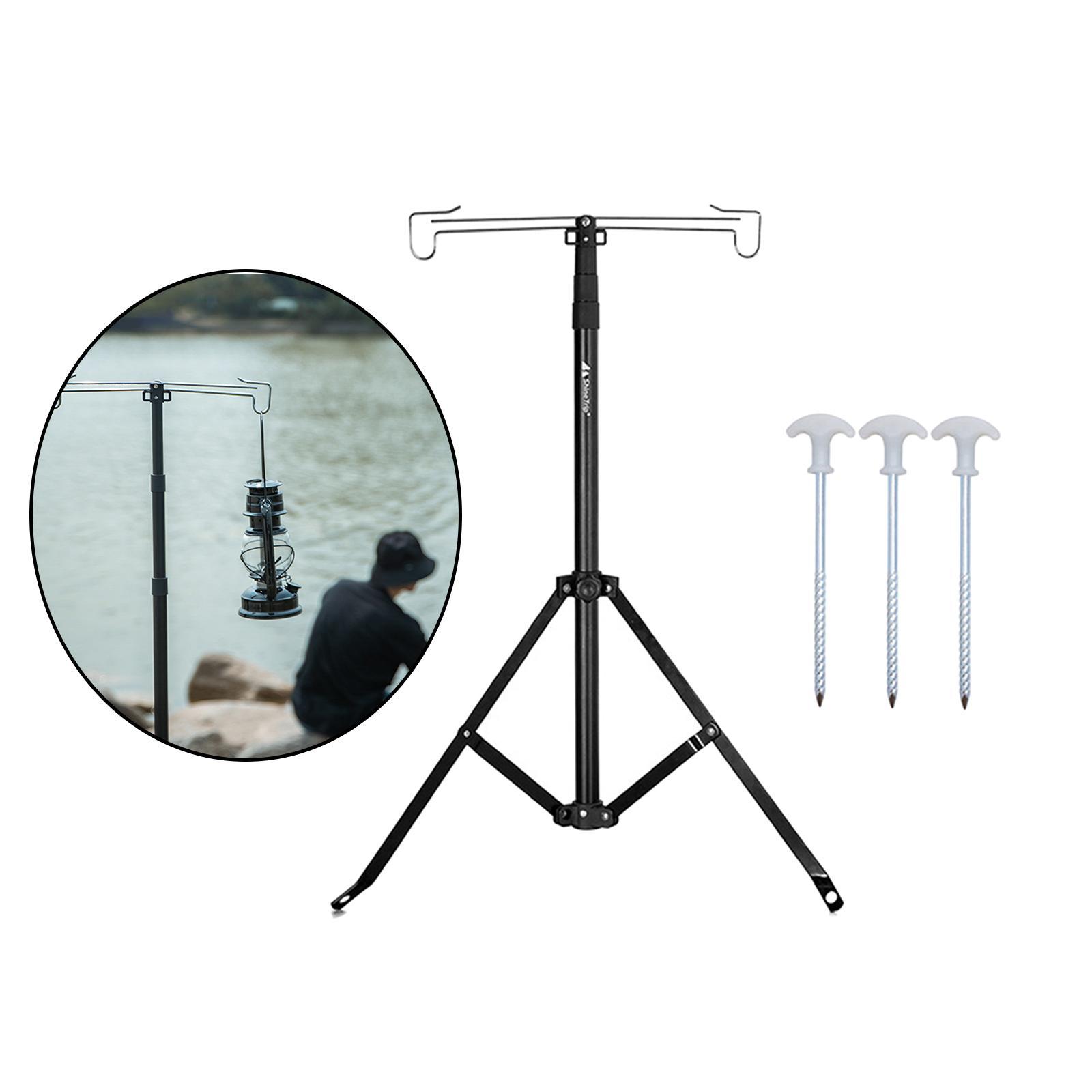 Aluminum Alloy Camping Pole Hanger Picnic Black