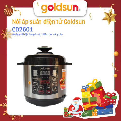 Nồi Áp Suất Điện Tử Đa Năng Goldsun CD2601 (6 lít) - Chính Hãng