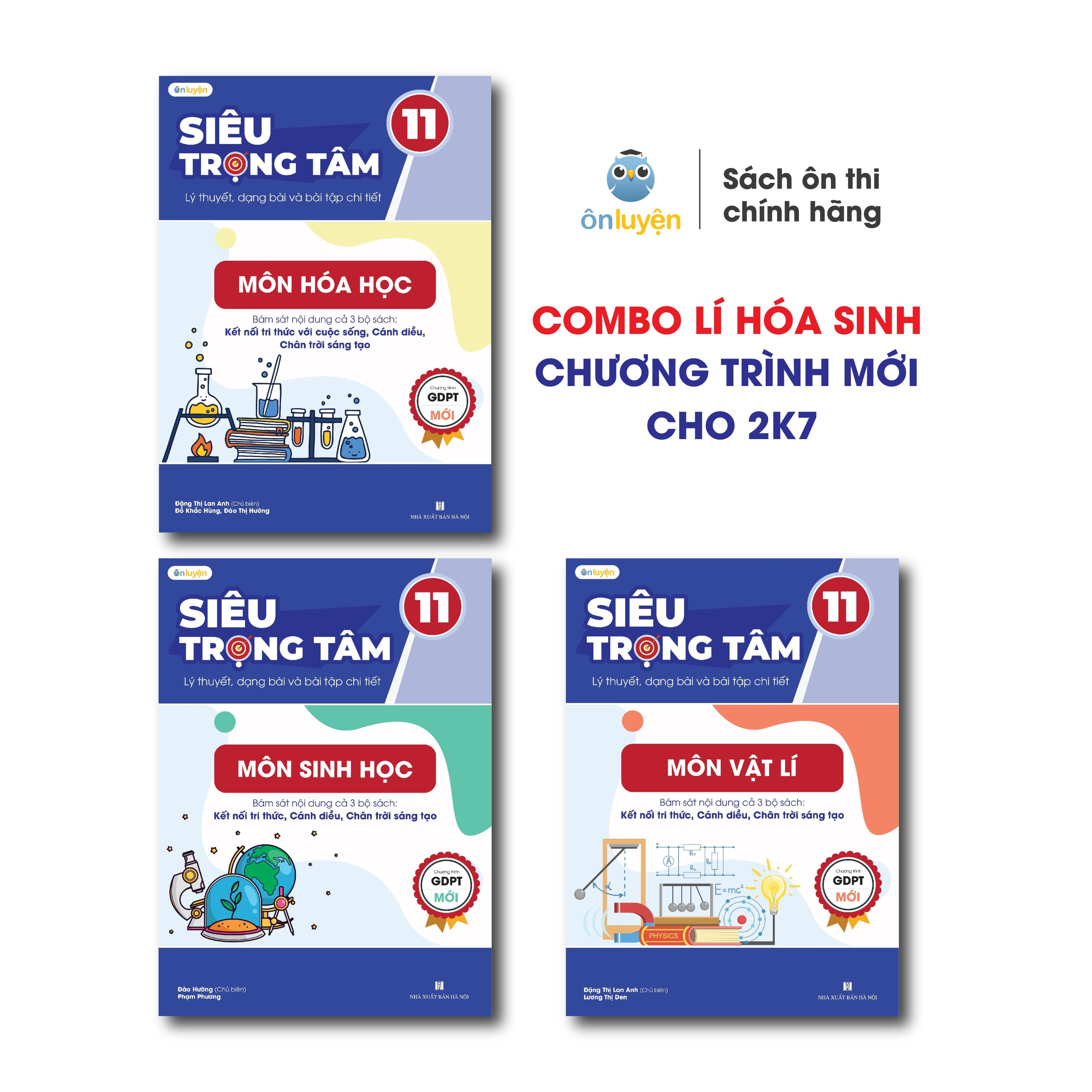 Sách Lớp 11 - Siêu Trọng Tâm 9 Môn Toán, Lí, Hóa, Sinh, Văn, Anh, Sử, Địa, Gd Kte Pl Chương Trình Mới Dành Cho 2K7 - Combo3 Lí Hóa Sinh