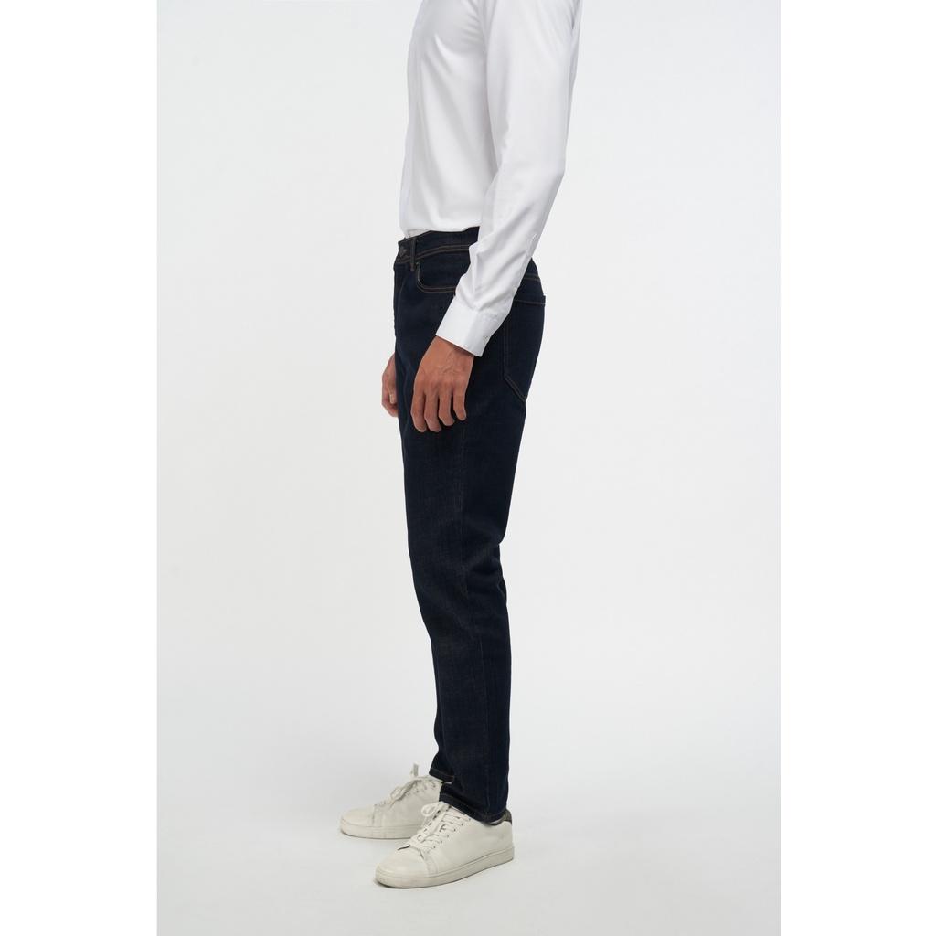 Quần jeans tiêu navy xanh đậm chỉ nổi màu vàng form slimfit - 10F20DPA103CR1 | LASTORE MENSWEAR