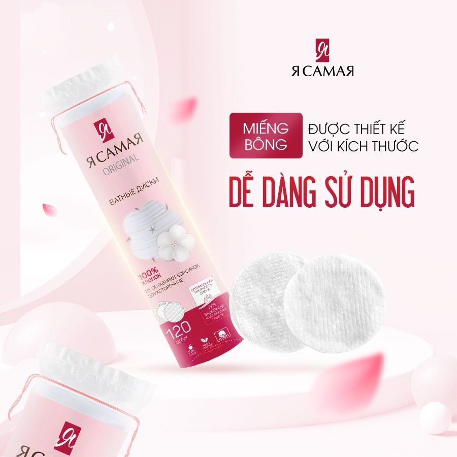 Túi 222 Bông Tẩy Trang Hatsu Natural Cotton Pads 100% Tự Nhiên An Toàn Mềm Mại