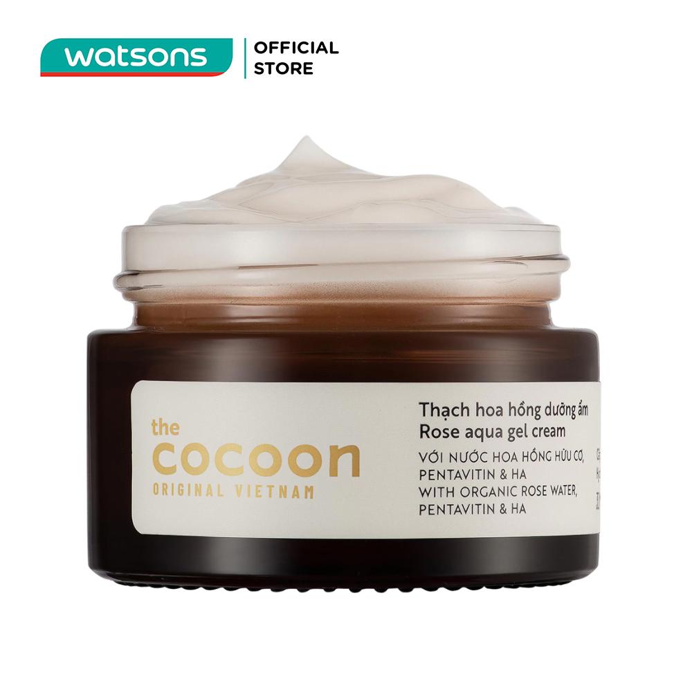 Thạch Hoa Hồng Cocoon Rose Aqua Gel Cream Hydrate &amp; Nourish Skin Cấp Ẩm Dưỡng Da 100% Thuần Chay 30ml