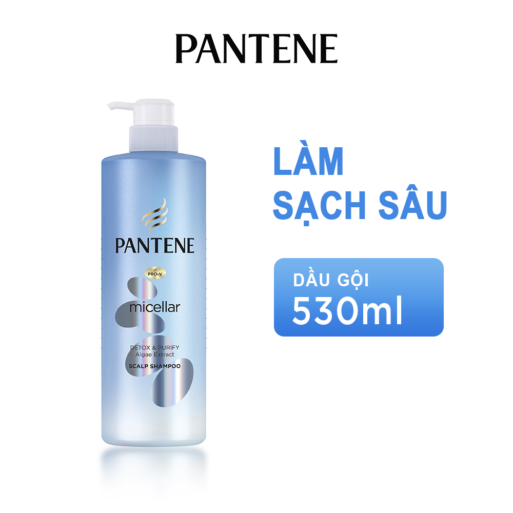 Dầu Gội Pantene Pro-V Micellar Làm sạch &amp; Dưỡng ẩm Chiết xuất Hoa súng 530 ml