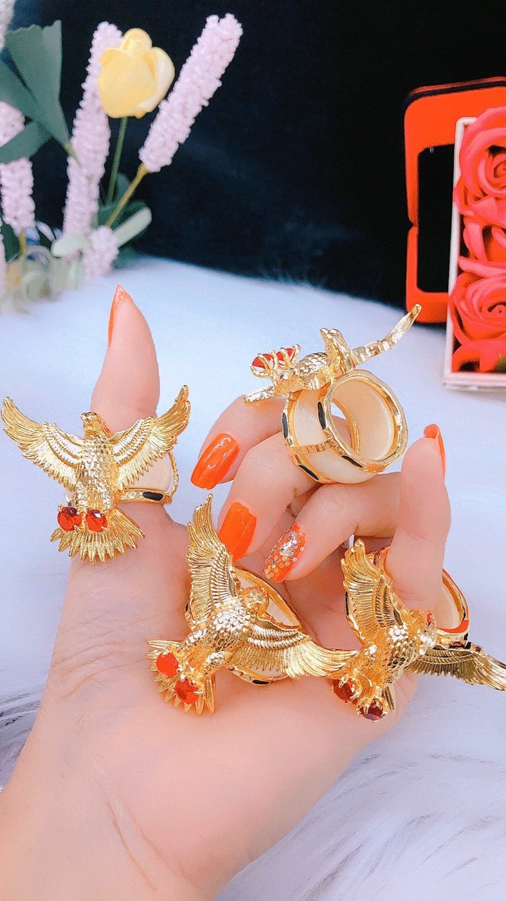 Nhẫn Nam Phong Thủy Đại Bàng Gắp Ngọc 0500205 - Mang rất ngầu - cá tính - tặng kèm hộp