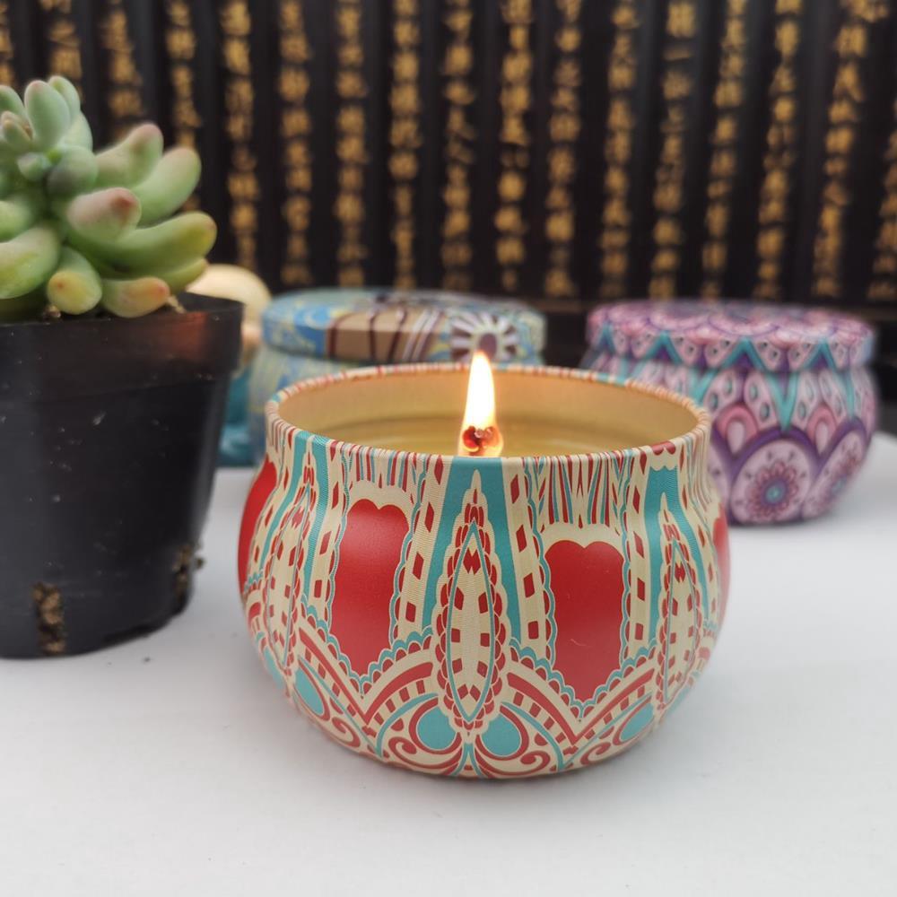 Sáp nến thơm làm Thủ công hoa khô tự nhiên Dạng hộp quà Thiếc độc đáo mã 25007