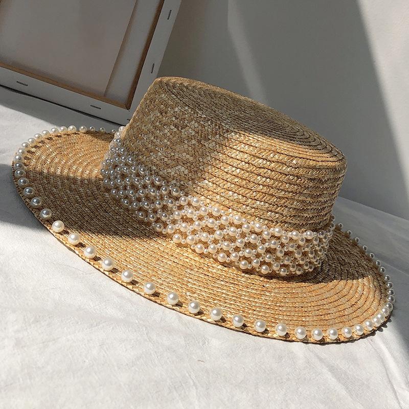 Thời Trang Nữ Tự Nhiên Rơm Lúa Mì Mũ Nơ Thắt 7Cm Vành Boater Nón Derby Đi BiểN Nón Lưỡi Trai Nữ Mùa Hè nón Rộng Vành Bảo Vệ Nón