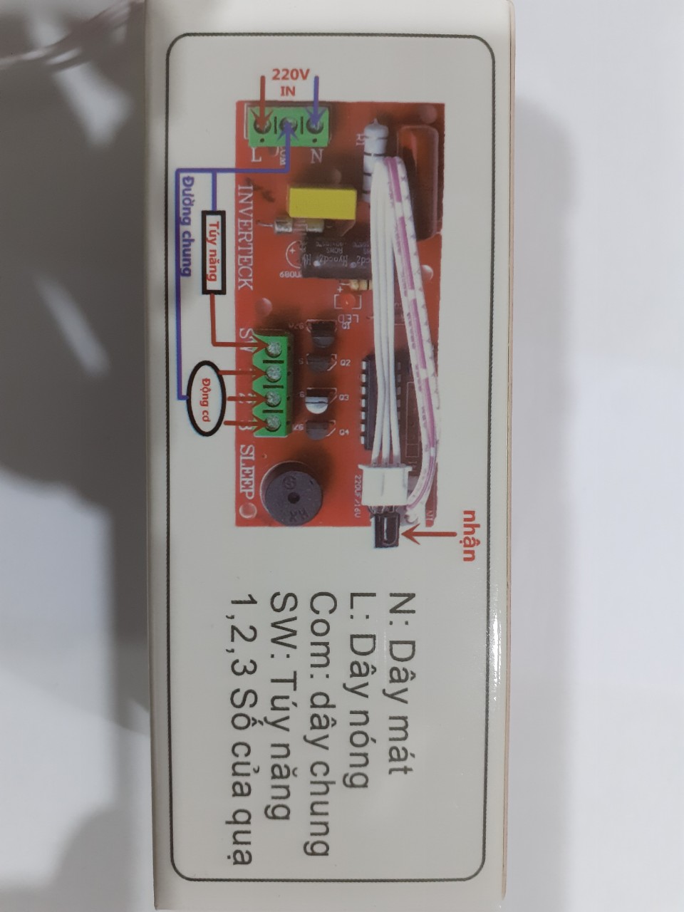 Combo 2 Bộ Mạch điều khiển quạt từ xa INVERTECH loại tốt IC to 14 chân có cầu chì bảo vệ dùng cho các loại quạt bàn quạt treo tường...