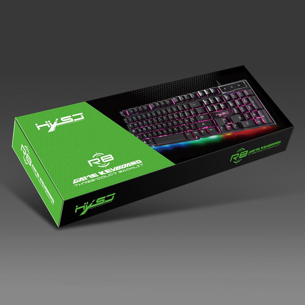 Russian English Gaming Keyboard USB 3 Backlight Modes Floating Keycaps LED Backlit Teclado Gamer 19 Keys Conflict-free
