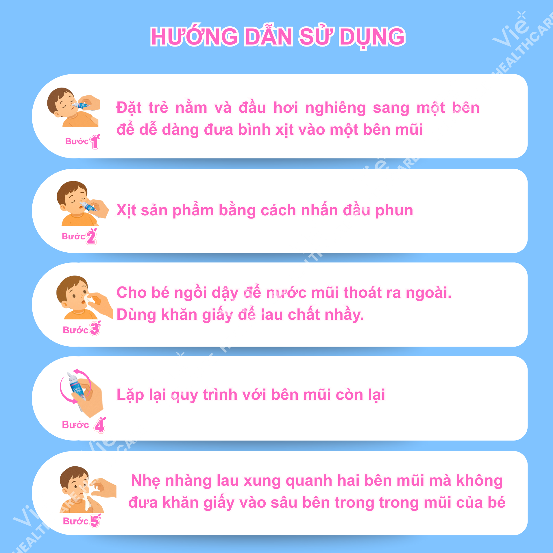 Dung dịch xịt mũi Clean NOSE® hỗ trợ giảm viêm mũi, nghẹt mũi, viêm xoang cho trẻ sơ sinh từ 3 tháng tuổi và người lớn