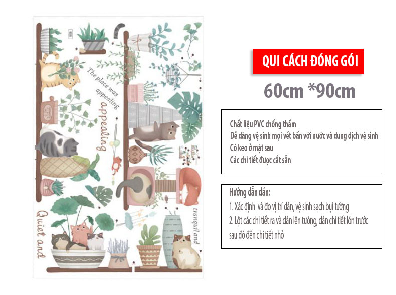 Sticker Giấy Dán Tường Decal Dán tường Mẫu Hoa Lá Cực Xinh ZH0032