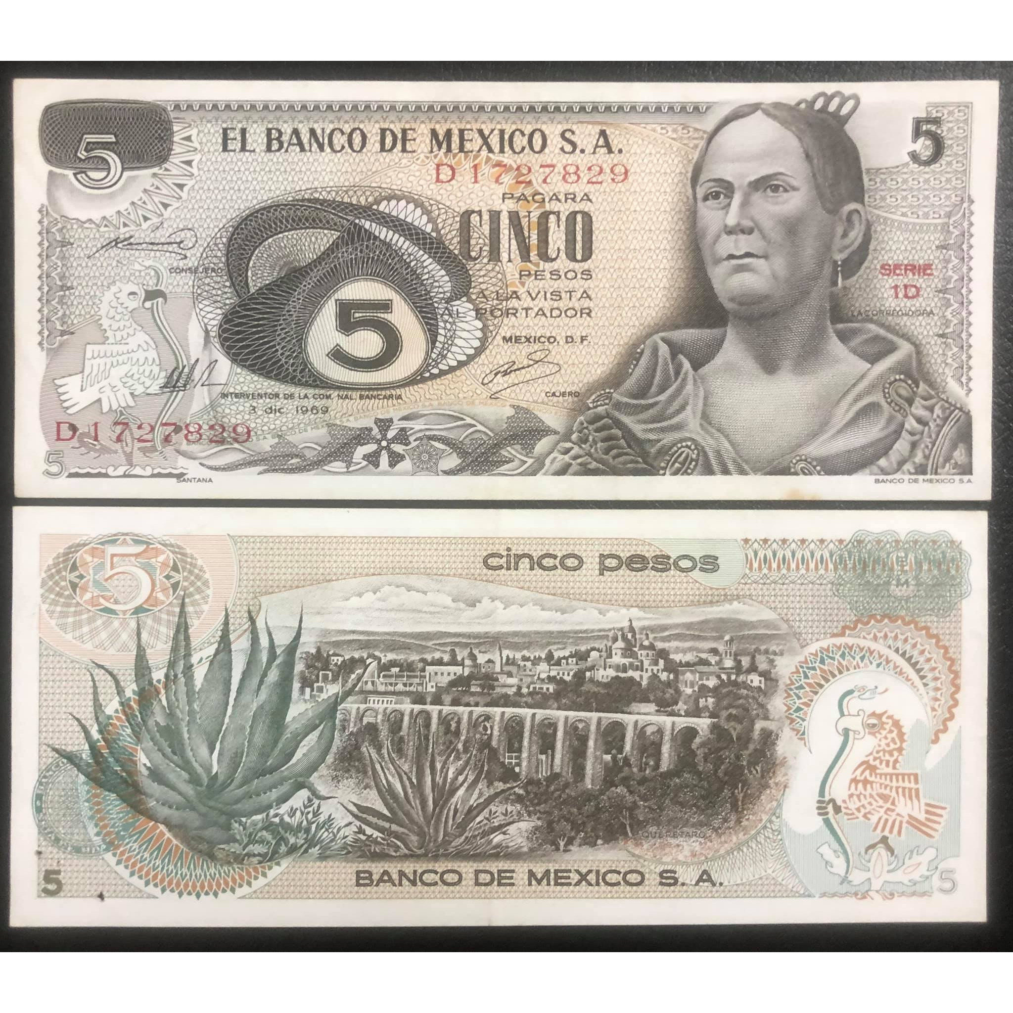 Tiền cổ Mexico 5 pesos sưu tầm